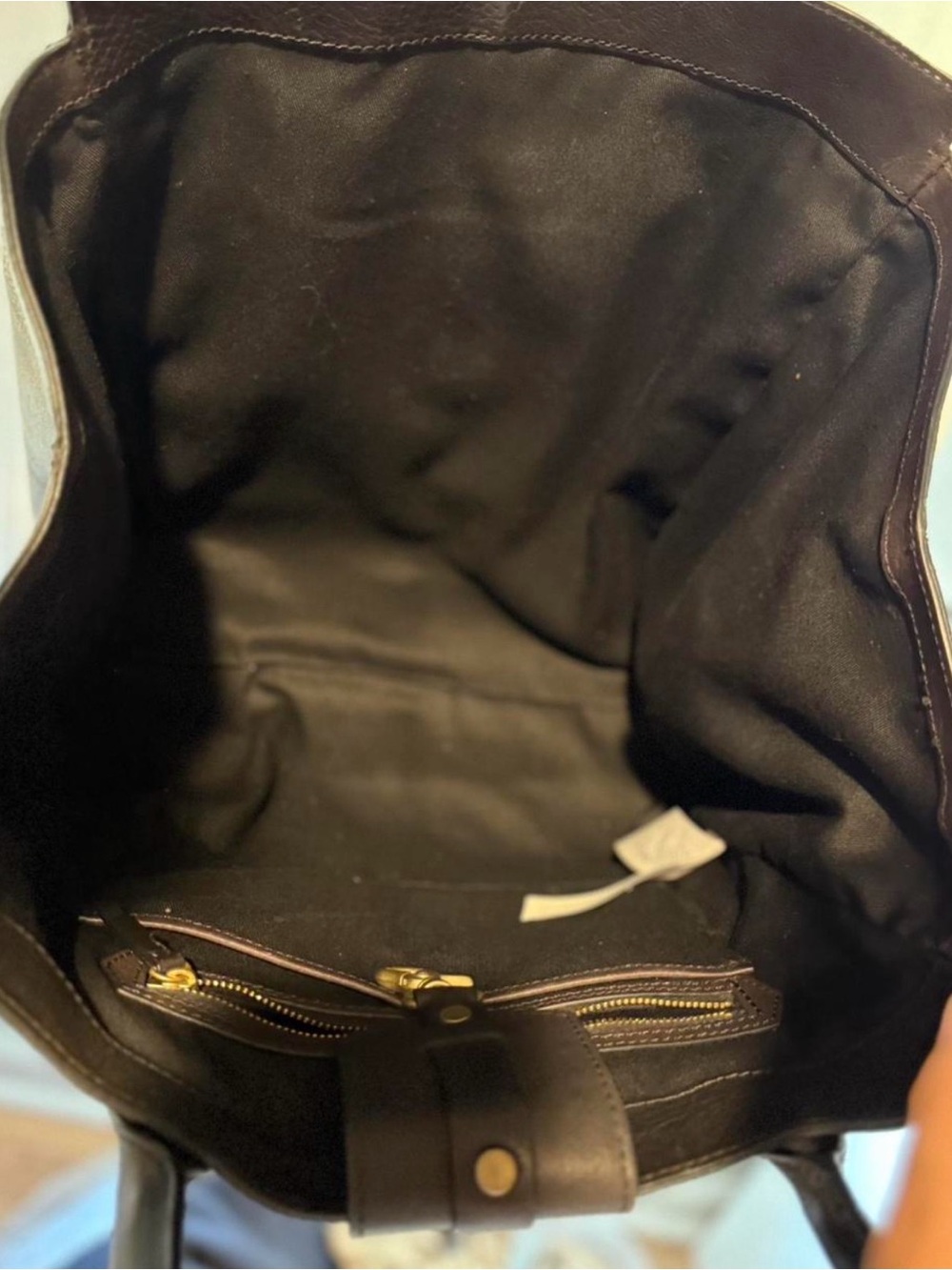 Abercrombie & Fitch Vintage Y2K Black Leather Tote Bag Purse - Picture 5 of 6